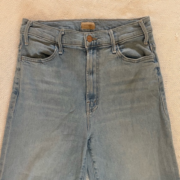 Mother Hustler Roller Flood Jeans In Cherie Cherie Size 29 Wide Leg High Rise - Picture 3 of 13